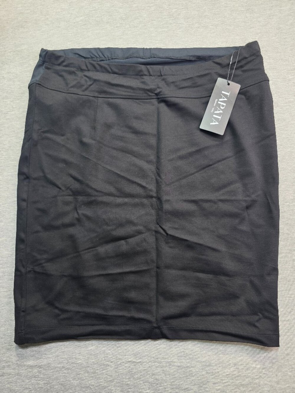 Tapata Black Stretch Knit Pencil Skirt Elastic Waist Size XL NWT